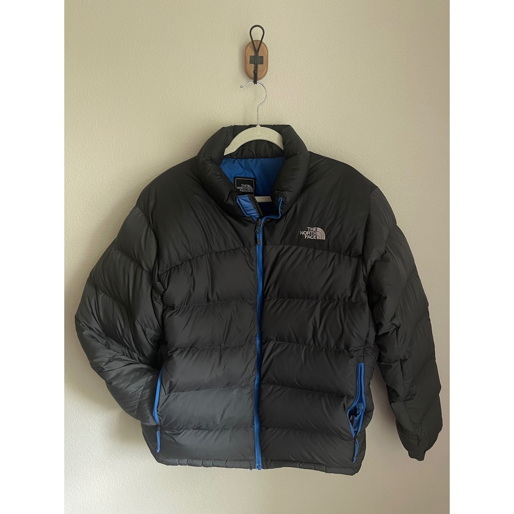 The North Face Nuptse 700 Puffer Jacket Mens XL Black Blue Excellent Down Coat